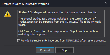 Confirm overwrite — click Proceed