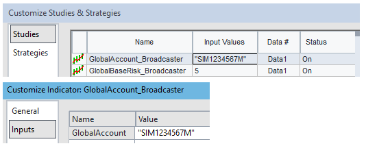 GlobalAccount_Broadcaster — enter simulated account number