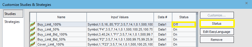 Studies turned off after Order Rejected error