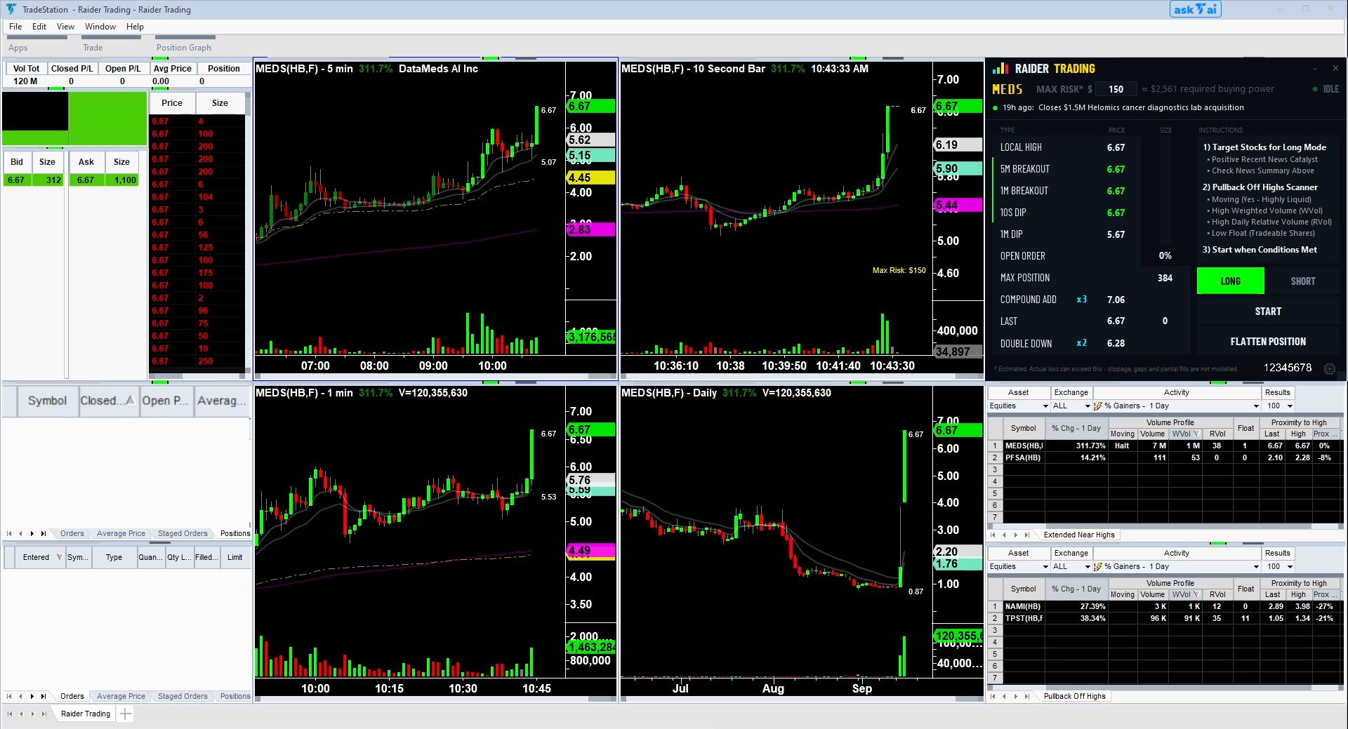 Raider Trading radar screen loading live data